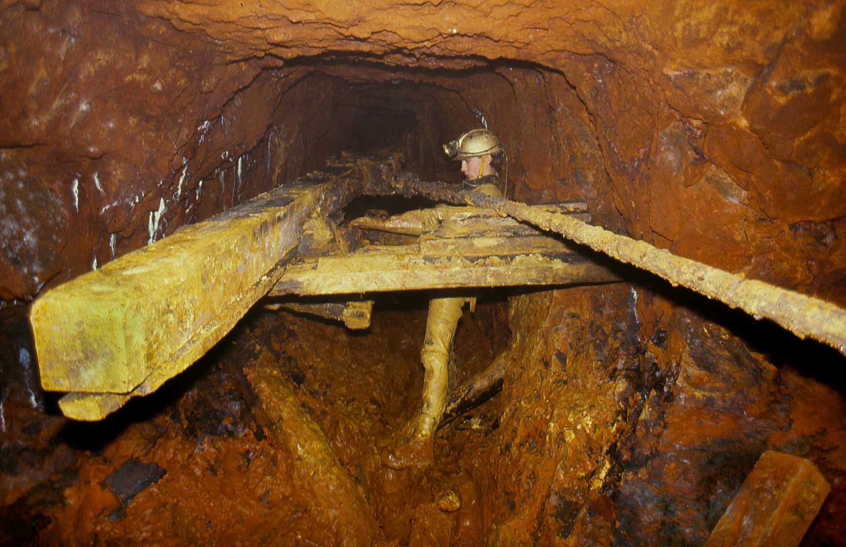 Flat rod pitwork Llanwrst Mine March 1988